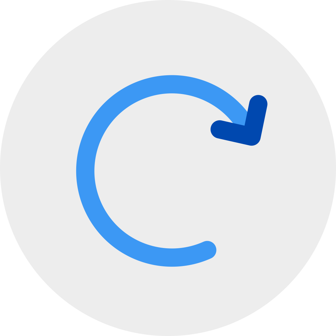 blue rotate to right symbol in a grey circle