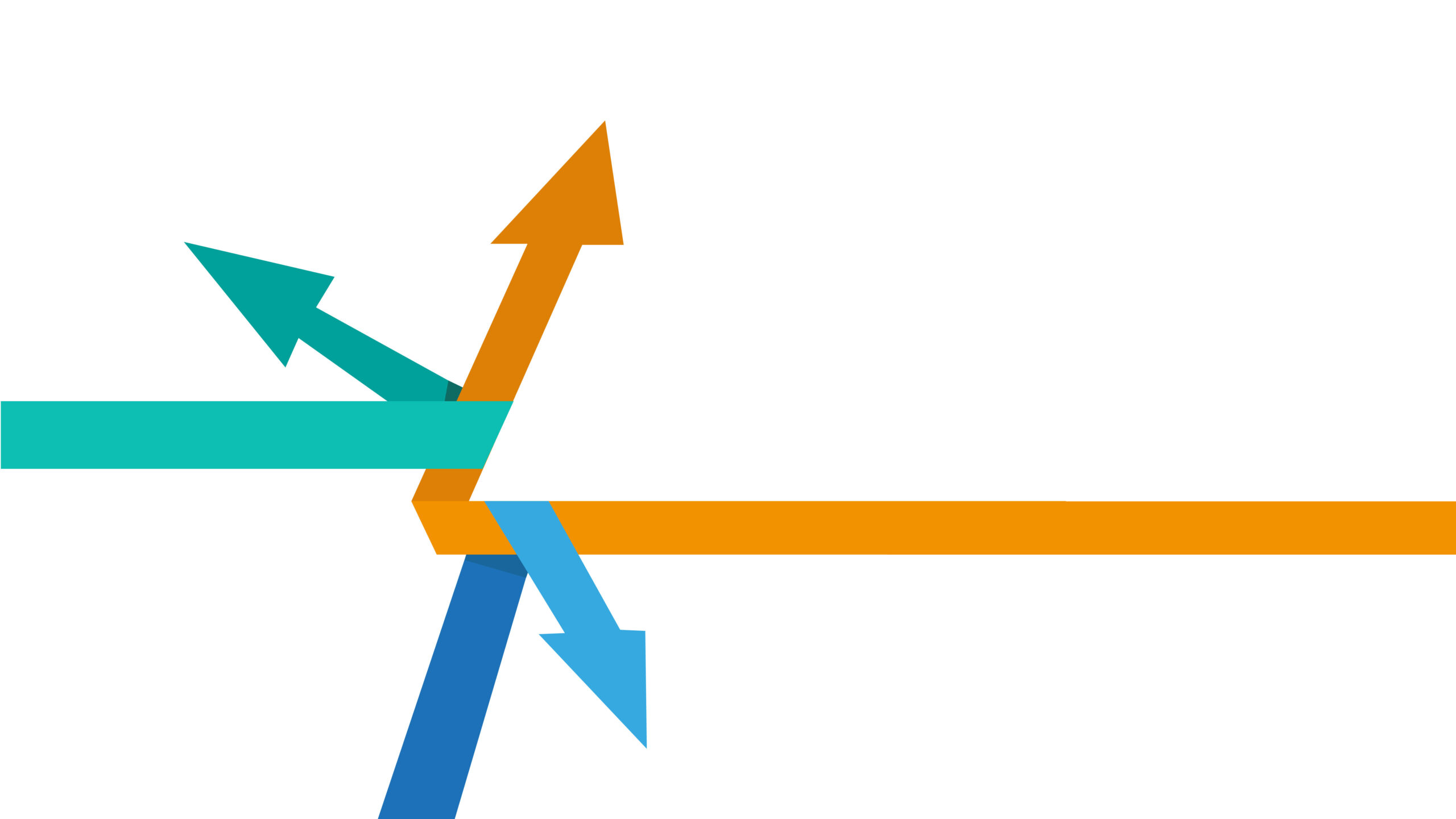 orange, blue, and green arrows intertwined facing opposite directions signifying incompatibility.