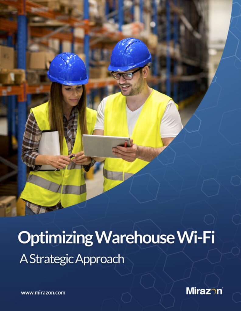 cover of Mirazon’s PDF guide to optimizing warehouse Wi-Fi